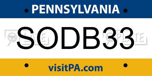 SODB33 Pennsylvania License Plate
