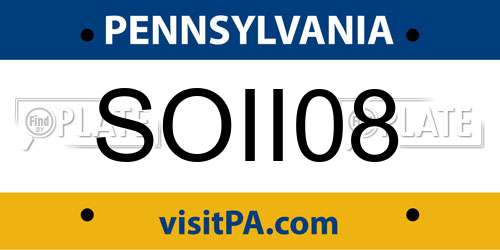 SOII08 Pennsylvania License Plate