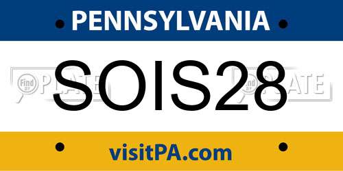 SOIS28 Pennsylvania License Plate