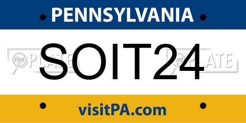 SOIT24 Pennsylvania License Plate