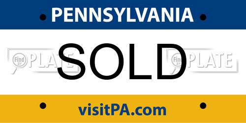 SOLD Pennsylvania License Plate