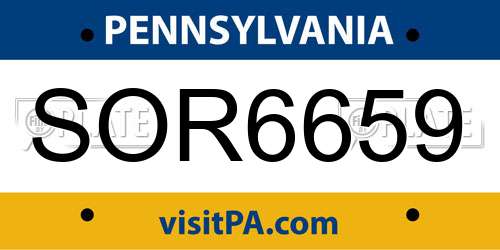 SOR6659 Pennsylvania License Plate