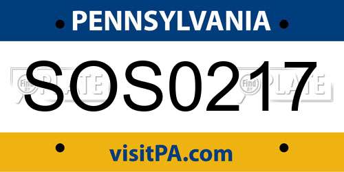 SOS0217 Pennsylvania License Plate