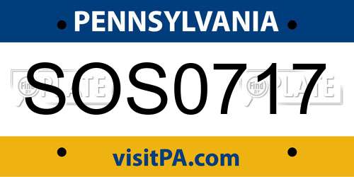 SOS0717 Pennsylvania License Plate