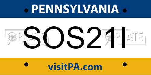 SOS21I Pennsylvania License Plate