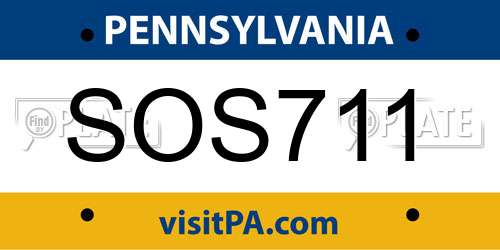 SOS711 Pennsylvania License Plate