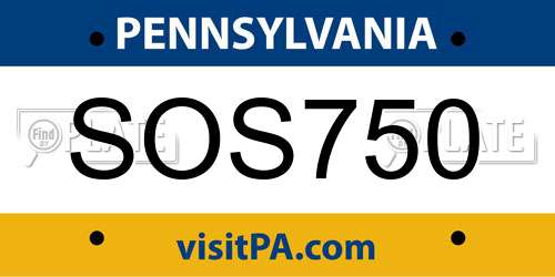 SOS750 Pennsylvania License Plate