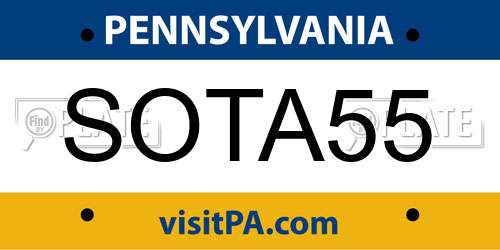 SOTA55 Pennsylvania License Plate