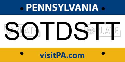 SOTDSTT Pennsylvania License Plate