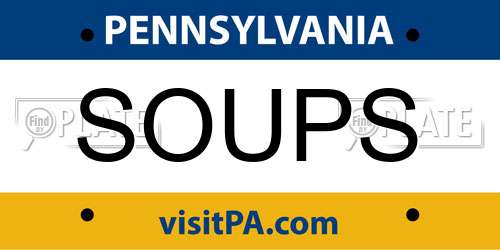 SOUPS Pennsylvania License Plate