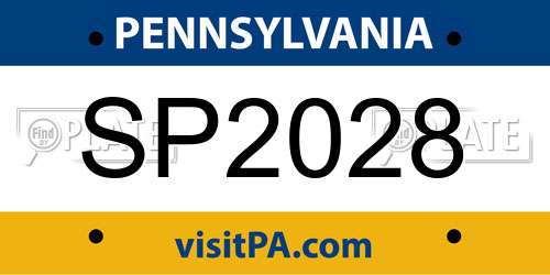 SP2028 Pennsylvania License Plate