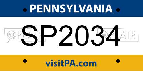 SP2034 Pennsylvania License Plate