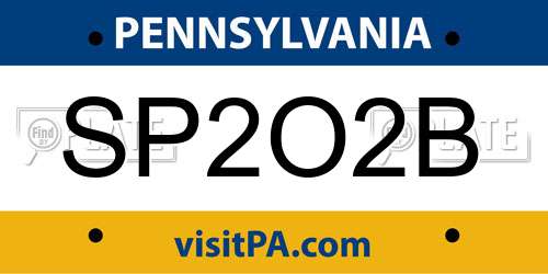 SP2O2B Pennsylvania License Plate