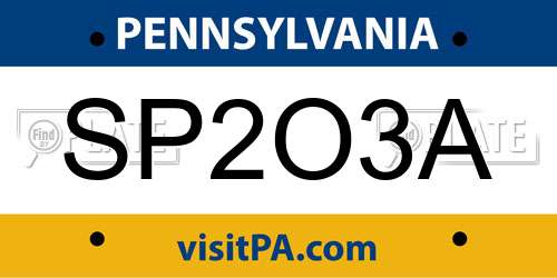 SP2O3A Pennsylvania License Plate