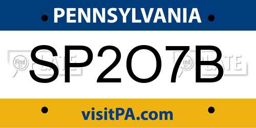 SP2O7B Pennsylvania License Plate