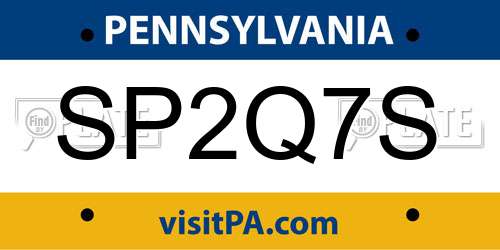 SP2Q7S Pennsylvania License Plate