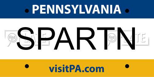 SPARTN Pennsylvania License Plate
