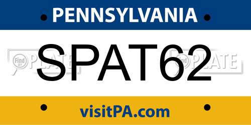 SPAT62 Pennsylvania License Plate