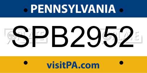 SPB2952 Pennsylvania License Plate