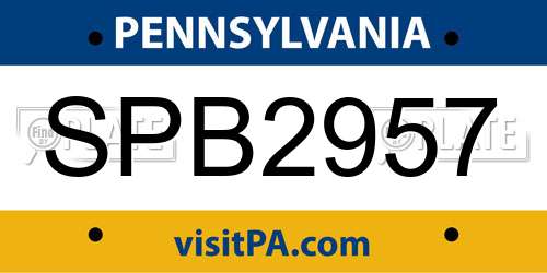 SPB2957 Pennsylvania License Plate