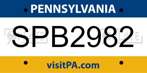SPB2982 Pennsylvania License Plate