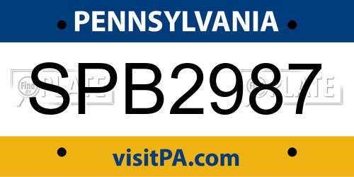 SPB2987 Pennsylvania License Plate