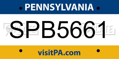 SPB5661 Pennsylvania License Plate