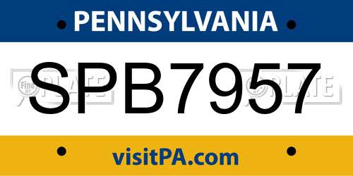 SPB7957 Pennsylvania License Plate