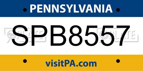 SPB8557 Pennsylvania License Plate