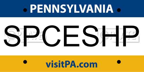 SPCESHP Pennsylvania License Plate
