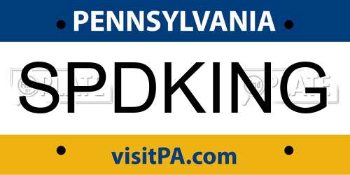 SPDKING Pennsylvania License Plate