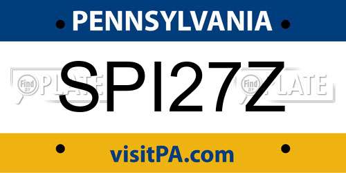 SPI27Z Pennsylvania License Plate