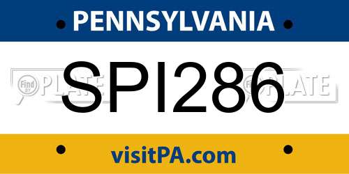 SPI286 Pennsylvania License Plate