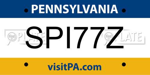 SPI77Z Pennsylvania License Plate