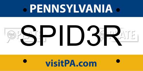 SPID3R Pennsylvania License Plate