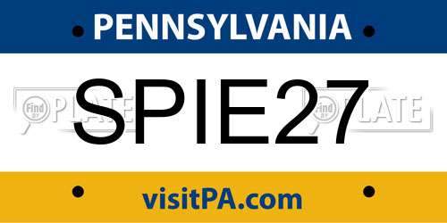 SPIE27 Pennsylvania License Plate