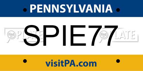 SPIE77 Pennsylvania License Plate