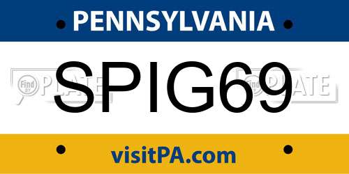 SPIG69 Pennsylvania License Plate