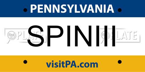 SPINIII Pennsylvania License Plate