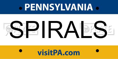 SPIRALS Pennsylvania License Plate