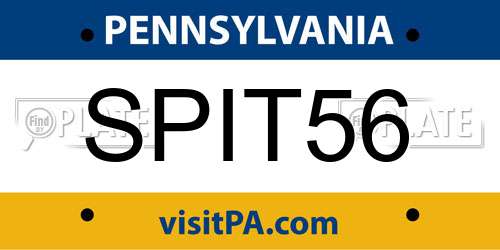 SPIT56 Pennsylvania License Plate