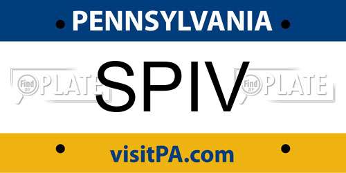 SPIV Pennsylvania License Plate