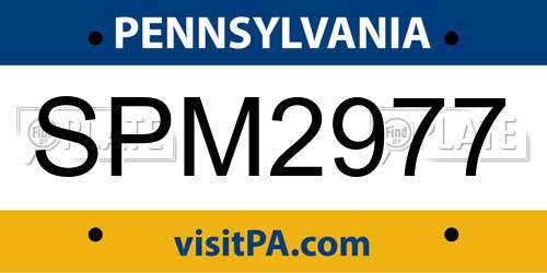 SPM2977 Pennsylvania License Plate