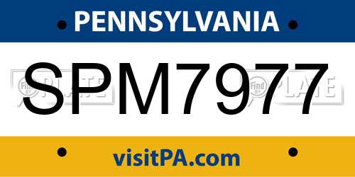 SPM7977 Pennsylvania License Plate