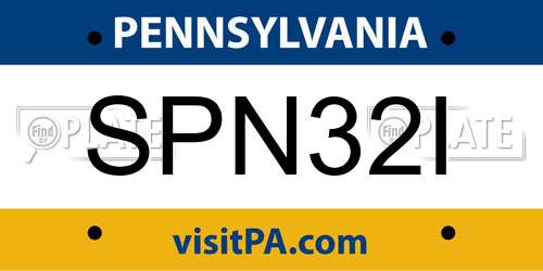 SPN32I Pennsylvania License Plate
