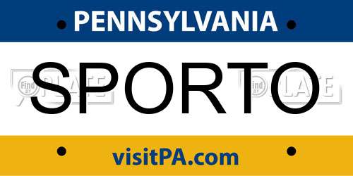 SPORTO Pennsylvania License Plate