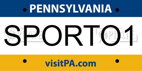 SPORTO1 Pennsylvania License Plate