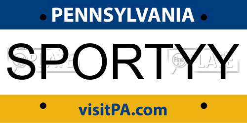 SPORTYY Pennsylvania License Plate