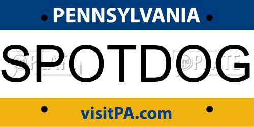 SPOTDOG Pennsylvania License Plate