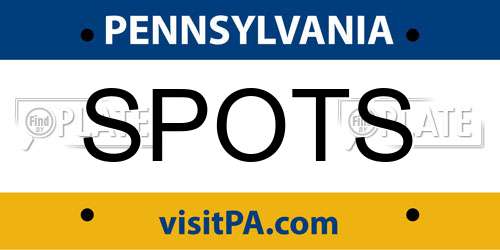 SPOTS Pennsylvania License Plate